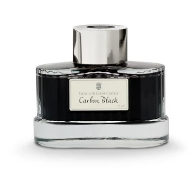 Immagine di Graf von Faber Castell 141000 Bicchiere d&#039;inchiostro nero carbone, 75 ml, inchiostro indelebile in un elegante calamaio