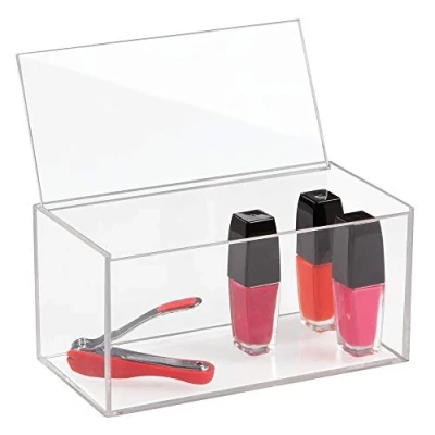 Immagine di iDesign Porta trucchi, Make up organizer di media grandezza per smalti, rossetti e simili, cosmetici impilabile in plastica senza BPA, trasparente