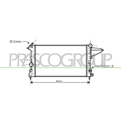 Immagine di PRASCO OP050R012 Radiatore motore Alluminio 525 322 32 Alette di raffreddamento montate meccanicamente OPEL: Vectra A CC, Sedan