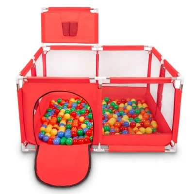 Immagine di Selonis Recinto Per Bambini Con 100 Palline Colorate, Rosso:Verde/Giallo/Blu/Rosso/Arancione