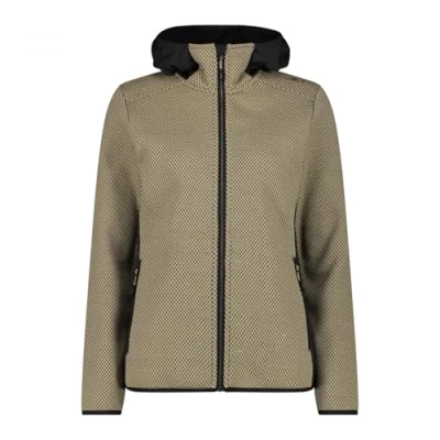 Immagine di CMP Giacca da donna in pile Knit Tech con cappuccio fisso, Sesamo Antracite, 50