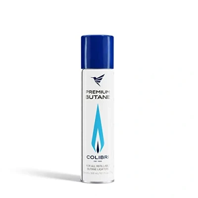 Immagine di Colibri bomboletta di Gas Butano altissima qualità 300ml Puro al 100% per Ricarica accendini e accendisigari, bruciatori da cucina più 5 adattatori compatibili Esperienza dal 1928.