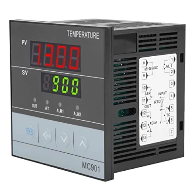 Immagine di MC901 Regolatore di Temperatura PID Relè Ingresso Sensore Tipo K PT100 Uscita SSR 0 1300C 85 265V