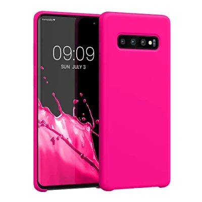 Immagine di kwmobile Cover per Samsung Galaxy S10 Plus / S10+ Custodia Back Case Smartphone in Silicone TPU Protezione Gommata rosa shocking
