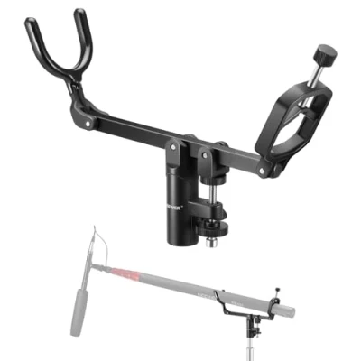 Immagine di NEEWER Supporto per Asta Mic con Perno 5/8&quot; Braccio a C Luce, Adattatore Antiscivolo Metallo Montaggio di Microfoni DSLR e Shotgun, Inclinazione 15/+30, Max: 17,6lb/8kg,CM NA 2