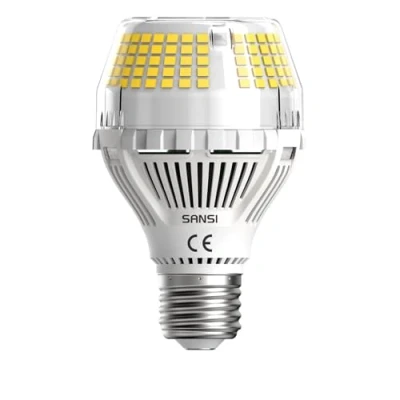 Immagine di SANSI 35W Lampadina LED E27 a Risparmio Energetico, 300W Equivalenti A19 Lampada 5000LM 5000K Luce Bianco Freddo, Angolo del fascio di 270 per Ufficio, Officina, Garage, Non Dimmerabile