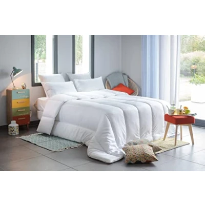 Immagine di Blanrêve Trapunta Serenité Trattamento antiacaro della polvere Temperato 300 g/m² 140 x 200 cm Singolo Lavabile in lavatrice Bianco
