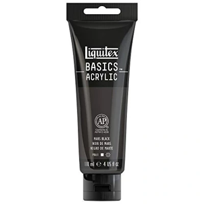 Immagine di Liquitex Basics Acrylic, 1046276, Colore Acrilico, Nero Di Marte, 118 Ml (Confezione Da 1)