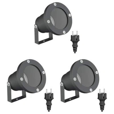 Immagine di ledscom.de 3 faretti da giardino DUK per esterni, IP65, spina, antracite, 1x GU10 max. 15W