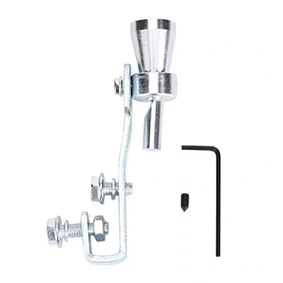 Immagine di Terminale Turbo con Fischio, Qiilu Auto Sound scarico fischio tubo Lega di alluminio Argento Dimensioni: TC S