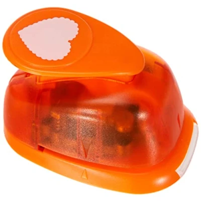Immagine di Artemio 2,5 cm, a Forma di Cuore, Grande, Numero 4 Punzonatrice Leva, per Carta, Colore: Arancione