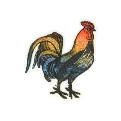 Immagine di mdc Set di 3 toppe termoadesive a forma gallo, 3,5 x 4,5 cm