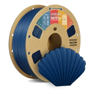 Immagine di OVERTURE Filamento Matte PLA 1.75mm, 1kg Bobina (2.2lbs) Opaco Filamenti per Stampante 3D, Neatly Wound Precisione Dimensionale +/ 0.02 mm, Navy Blu
