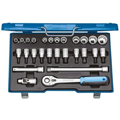 Immagine di Gedore D 19 IMU 10 Kit di chiavi a bussola metrico 1/2 (12.5 mm) 27 parti 6140090