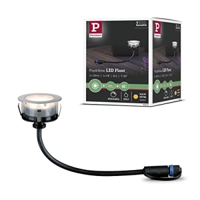 Immagine di Paulmann Plug &amp; Shine 93953 Sistema dilluminazione Plug&amp;Shine Espansione lampada LED incasso esterni (monocolore) 2 W Bianco caldo Argento