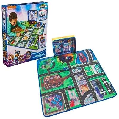 Immagine di PAW Patrol: The Mighty Movie, Pup Squad, tappetino da gioco con auto giocattolo per bambini e ragazzi dai 3 anni in su