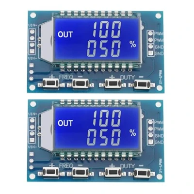 Immagine di YINETTECH 2 Pezzi Generatore Di Segnale PWM Ad Onda Quadra Modulo Con Display LCD Frequenza A 1 Canale