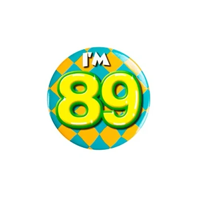 Immagine di PD Party 6014789 Compleanno Distintivo/Spillo Badge Celebrazione Festa I&#039;m 89, Multicolore, 5.5cm Lunghezza x Larghezza 0.5cm Altezza