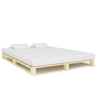 Immagine di vidaXL Giroletto in Pallet a Doghe Classico Robusto Rustico Struttura Telaio Scocca Letto 140x200 cm Colore Naturale Legno Massello di Pino