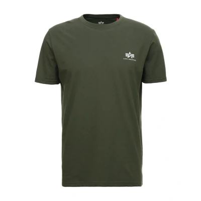 Immagine di Alpha Industries Small LOGO Tshirt basic, Uomo, Taglia: XS, Dark oliv