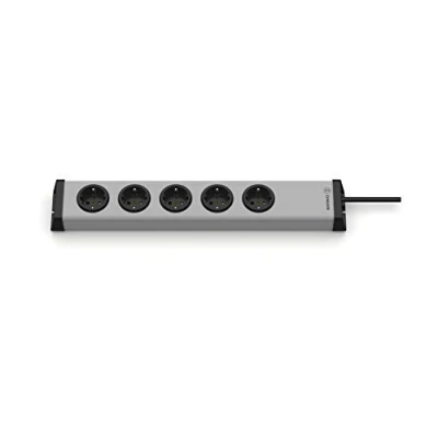 Immagine di Ehmann 0200x00052301 Multipresa con interruttore Argento, Nero Schuko 1 pz.