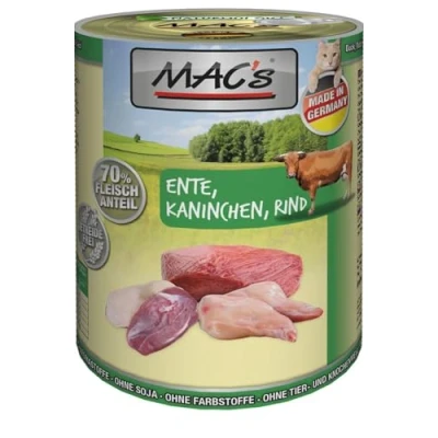 Immagine di MAC&#039;s Cat 24 x 400 g Alimento umido per gatti Anatra, Coniglio, Manzo