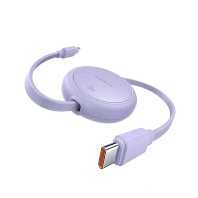 Immagine di Baseus cavo USB C, 60 W PD 5 a QC 4.0 Mini retrattile, di ricarica rapida da C lunghezza 4 livelli, preimpostato per iPhone 15 Samsung ipad, facile
