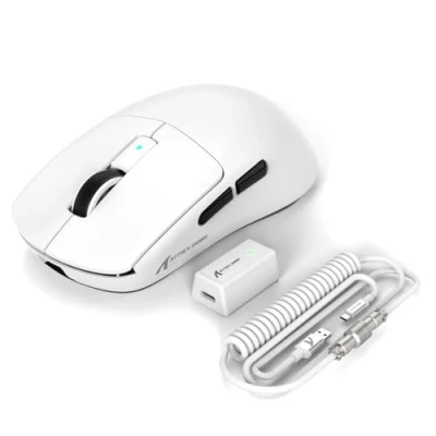 Immagine di EWEADN x ATTACK SHARK R6 LIGHTSPEED Mouse da Gioco Wireless, Design Ultraleggero 39G, HyperSpeed con 8K Hz, Sensore PAW3950, Nordic52840, 42K DPI per Giochi di eSport a Tri Mode Bianco