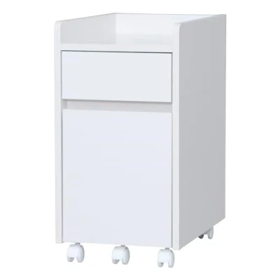 Immagine di Iris Ohyama, Mobile contenitore/ripiano portaoggetti/Scrivania con ripiani e ruote/Armadio da scrivania, Modulare,Design, Ufficio, Casa Chest of Drawer FDK 3059 Quercia Bianco