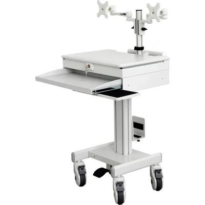 Immagine di Roline Carrello per monitor Bianco Inclinabile, Regolabile in altezza