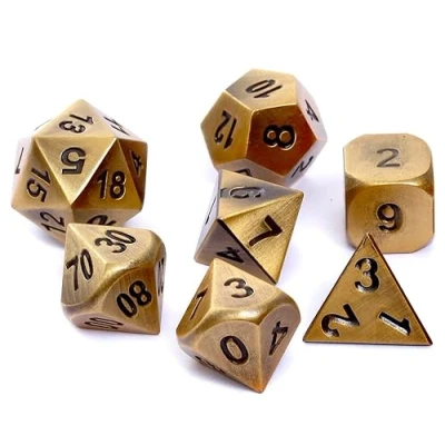 Immagine di REBEL Set di dadi RPG Metallo Ottone
