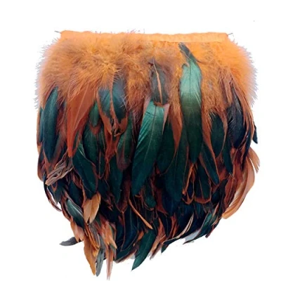 Immagine di Sowder Bordo con piume di gallo, larghezza 12,7 17,8 cm, confezione da 4,6 m (arancione)