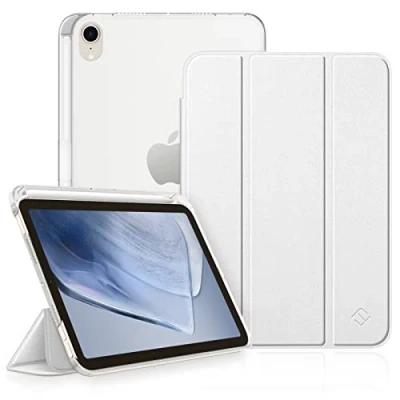 Immagine di FINTIE Custodia per iPad Mini 7ª Generazione 2024 (A17 Pro) / 6ª 2021 8,3&quot; con Pencil Holder, Sottile Leggero Case Posteriore Opaca Traslucida Cover Auto Sveglia/Sonno, Argento