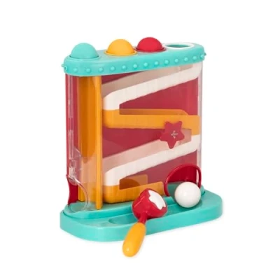 Immagine di Battat Hammerspiel mit Giocattolo 4 Palline Gioco per Attivita Motorie Chiodi e Martello Bambini di 1 Anno in su, Multicolore, 11.25 x 5 11.75 Inches, BT4612Z