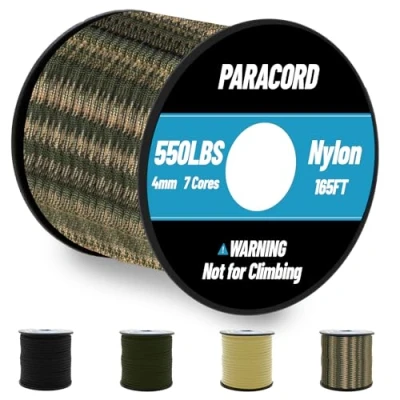 Immagine di Omtofo 50M Paracord 550 Nylon Corda 4mm 7 Fili Tipo II da Paracadute Cavo di Sopravvivenza, Multiuso, Militare, Mimetico