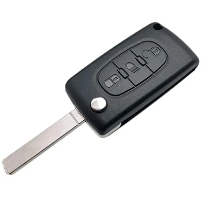 Immagine di BARAC Guscio Chiave 3 Pulsanti Citroen C2 C3 C4 C5 Picasso Peugeot 206 207 307 308 407 408 Partner Telecomando Auto Compatibile CE0523 VA2