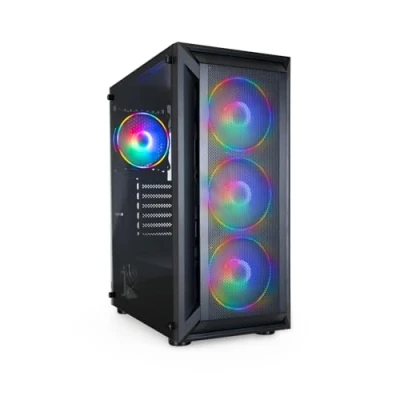 Immagine di TOOQ TQGCC101 B Case da gaming mid tower &quot;RAGNÄROK&quot; ATX/MicroATX/Mini ITX, vetro temperato, include 4 ventole RGB, Nero