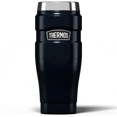 Immagine di Thermos in Acciaio Inox, 470 ml, con Bicchiere da Viaggio Blu