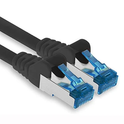 Immagine di 1aTTack.de 5m CAT.6 Cavo di rete LAN Ethernet Gigabit RJ45 CAT 6 patch A 10000 Mbit s Sftp Pimf 500 MHz compatibile con CAT5 CAT6 CAT7 Cat8 nero 1 pezzo