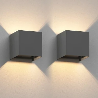Immagine di ledscom.de 2 x CUBEL applique per esterni, IP65, up/downlight, antracite opaco, angolare, 1x G9 max. 10W