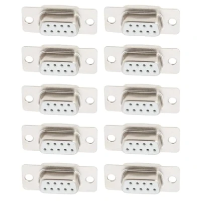 Immagine di YINETTECH 10 Pezzi DB9 RS232 Connettore Femmina 9 Pin D SUB Seriale Tipo Di Saldatura Giunti Placcati In Oro Per Apparecchiature Controllo Automatico Computer Set top Box