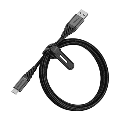 Immagine di OtterBox cavo USB a C, di ricarica Premium intrecciato e ultra resistente per Smartphone Tablet, robusto, testato pieghe flessibilità, 1M, Nero