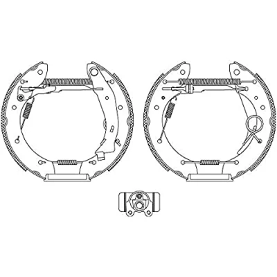 Immagine di HELLA Shoe Kit Pro 8DB 355 004 351 freno, Freno a tamburo con cilindretto regolatore/attuatore CITROËN: Xsara Picasso