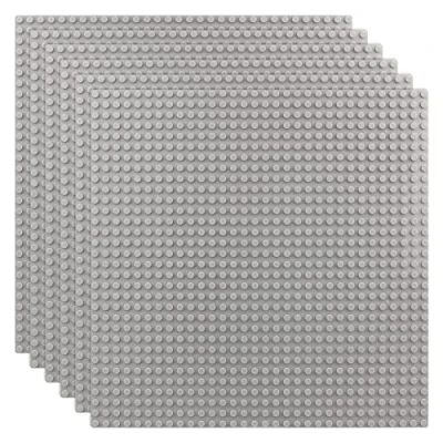 Immagine di KEWUZY 6 pannelli da costruzione per mattoncini classici, 25 x cm, set di piastre base compatibili con la maggior parte, piastra grigia