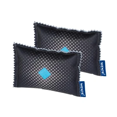 Immagine di WENKO Deumidificatore per auto 120 g 2 pezzi Set di deumidificatori ambiente, Gel silice, 9 x 12.5 cm, Bianco