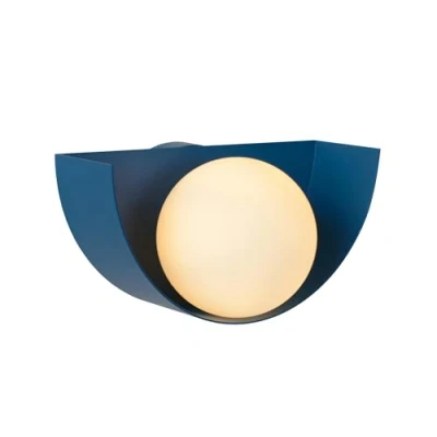 Immagine di Lucide Applique Benni con paralume a sfera di vetro, blu