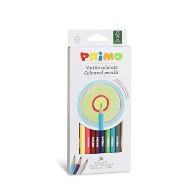 Immagine di PRIMO Matite Colorate Bambini +3 Anni e Artisti con Mina Ø2.9 mm, 36 Colori a Matita Sfumabili dal Colore Pieno, per Colorare, Lavoretti Creativi Hobby, Set Cartoleria