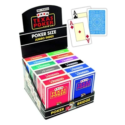 Immagine di Modiano Espositore 12 pz. Texas Poker 2 Jumbo Index, Colore Arancione, Blu, Rosso, Viola, Marrone, Scuro, Verde Chiaro, Nero, Grigio, 3005468