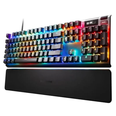 Immagine di SteelSeries Apex Pro HyperMagnetic Tastiera da gaming La più veloce al mondo Azionamento regolabile Schermo OLED RGB USB Passthrough Layout Americano (QWERTY)