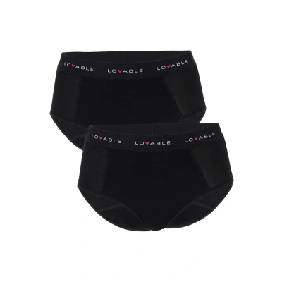 Immagine di Lovable SLIP mestruali A VITA ALTA Flusso MEDIO2 PACK Mutande Black, Donna, Taglia: Medium, Black